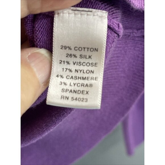 Cardigan Silk Cashmere Blend Banana Republic PurpleButtons Sweater L/S Women XS - Picture 8 of 15